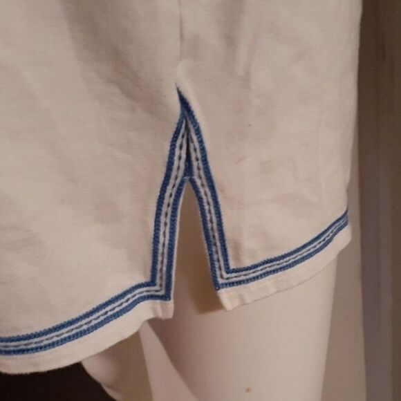 C. Wonder jeans blue cotton knit boho tunic top s embroidered shirt summer blous - Picture 3 of 6